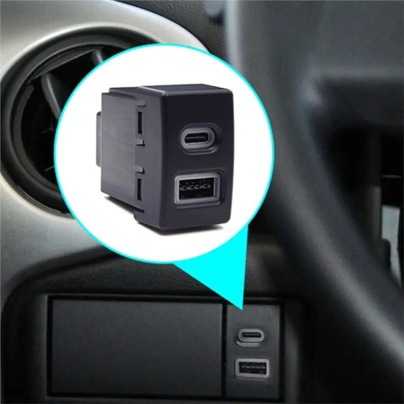 QC3.0 USB Type-C PD Fast Charging Socket Car Power Adapter Outlet For Mazda 6 3 5 2 CX-7 Phone Chargers view 2