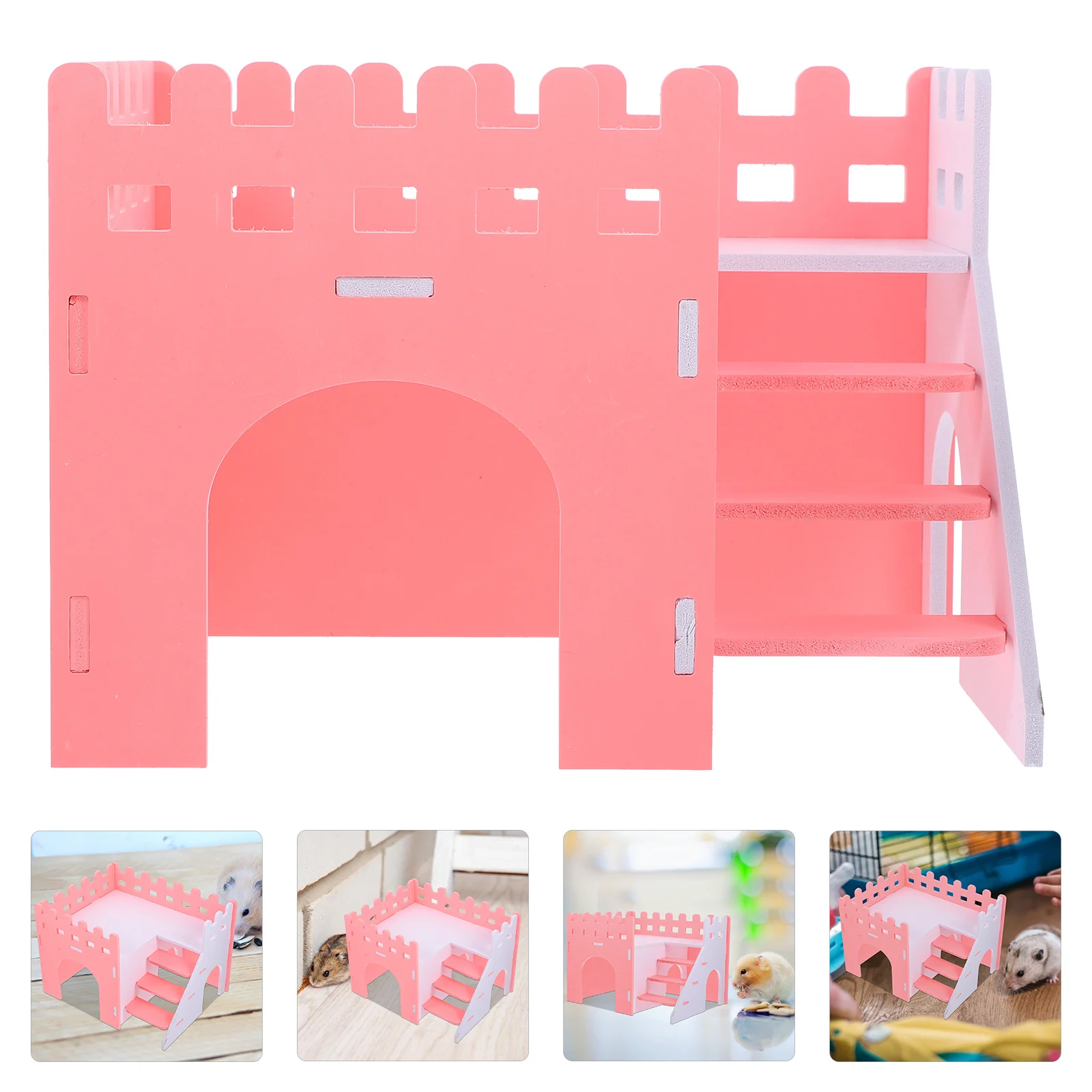 

Double Layer Hedgehog Hideout Sturdy PVC Pet House for Year Round Use Ideal Sleeping Playing Space for Hamsters Mice Rabbits