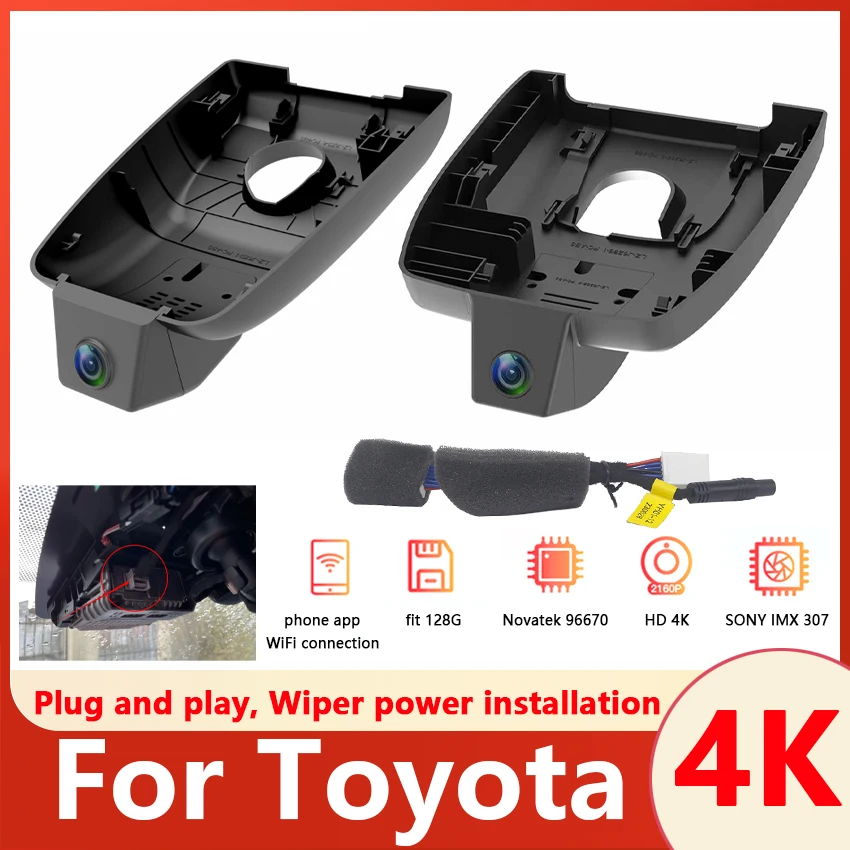 Dash Cam for Toyota Highlander XU70 XU50 2024 2023 2022 2021 2020 2019 2018 2017,4K DVR Recorder Dashcam Car Accessories