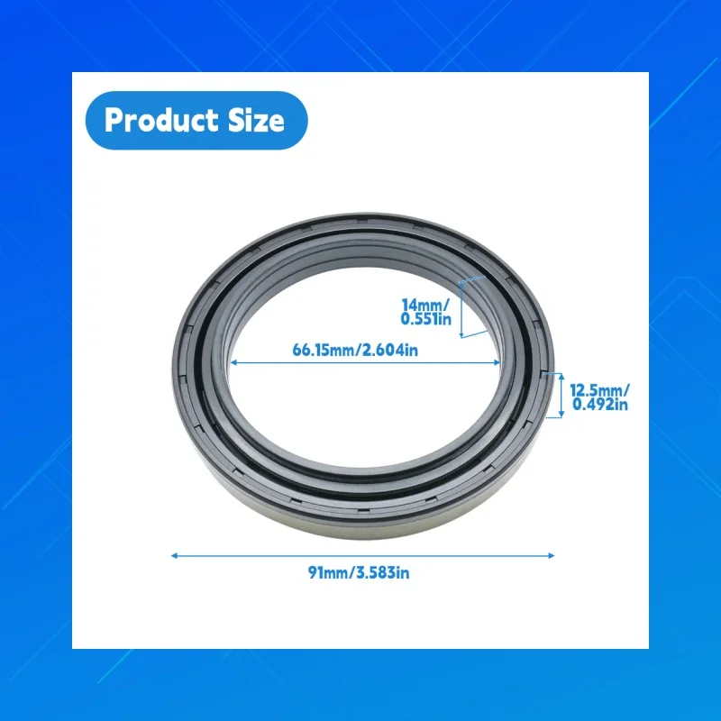 

OEM:Corteco12018907B.Size:66.15x91x12.5/14mm,DMHUI High-quality oil seal Fit for 04415121.AL81843,ZF:0734309330 0734309758