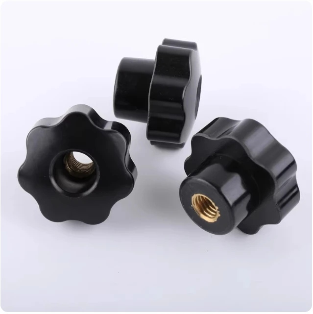 2PCS M5/M6/M8/M10/M12 Female Thread Star Knob Handles 7 Star Shaped Through Hole Clamping Nuts Knobs