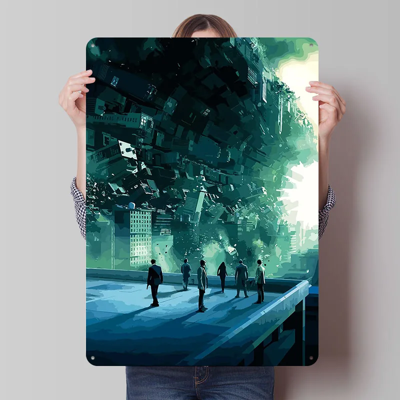 ملصق معدني من Inception، علامات القصدير، أشياء فنية جدارية لتصميم الغرفة، علامة معدنية مخصصة لتزيين المنزل، ملصقات على الحائط