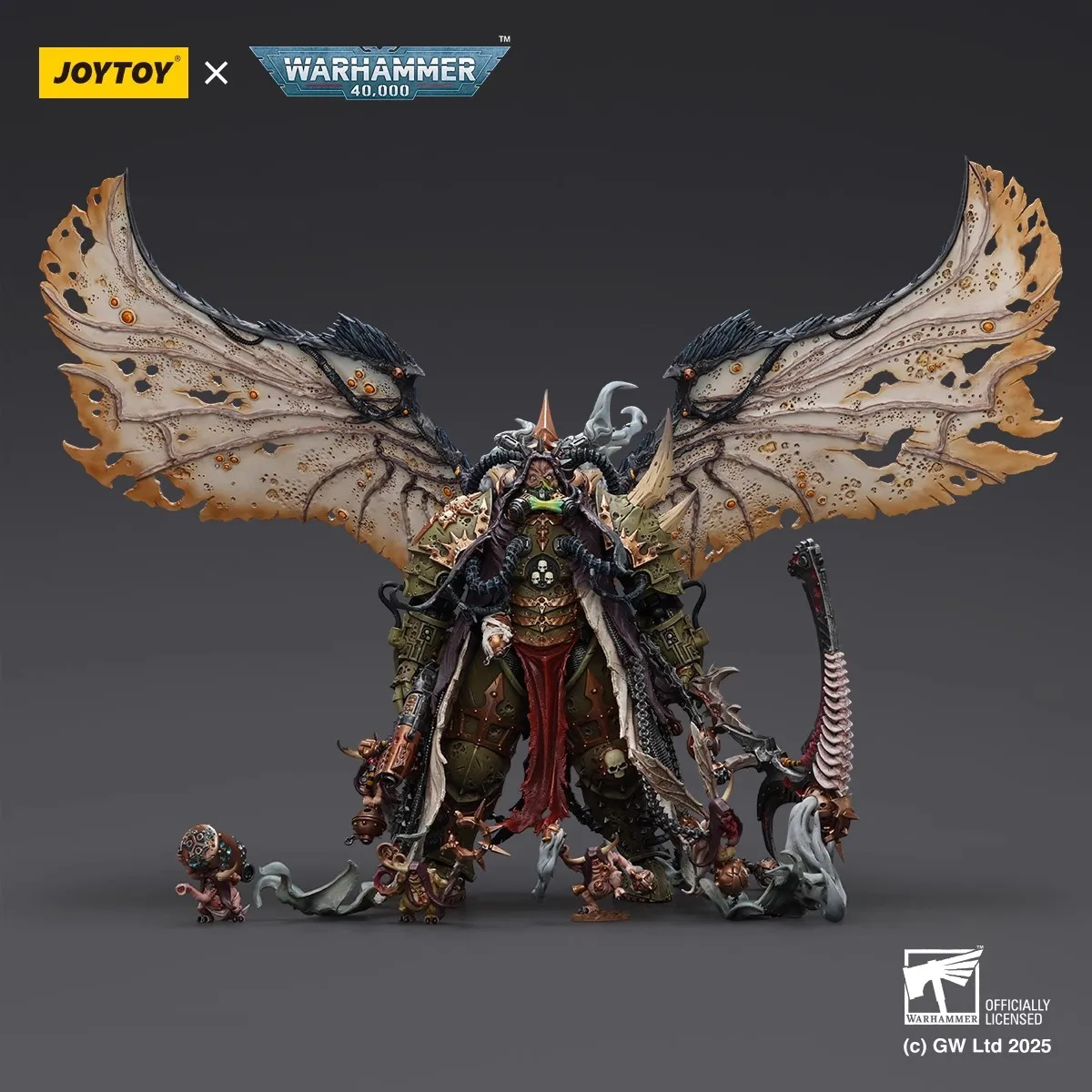 

JOYTOY Warhammer 40K 1/18Scale Mortarion Daemon Primarch of Nurgle Ancient weapons Joint Figurine Model Toy Doll for Collection