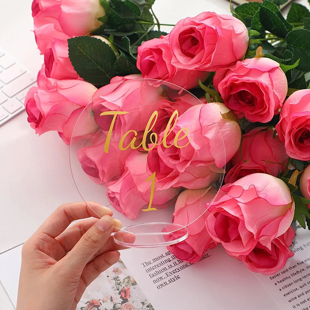 

10pcs Square Bottom Acrylic Wedding Table Place Cards Reusable Blank Name Signs for Banquet Party Decorations Sewing Supplies