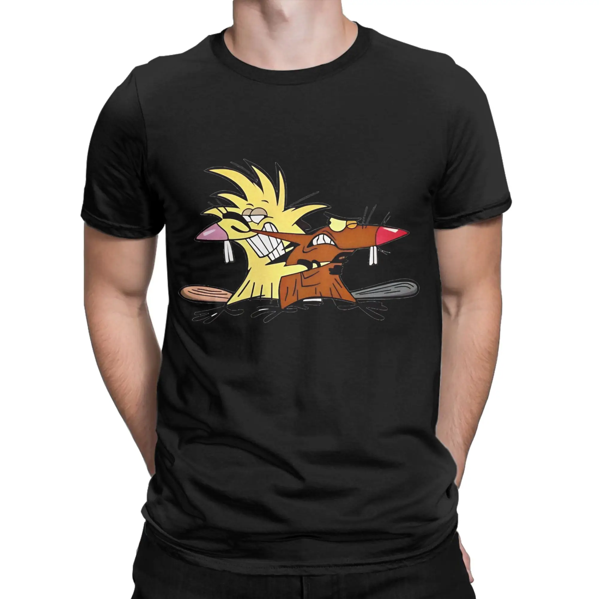 Angry Beavers white Novelty 100% Cotton T-Shirt The Angry Beavers Tops Tees For Men