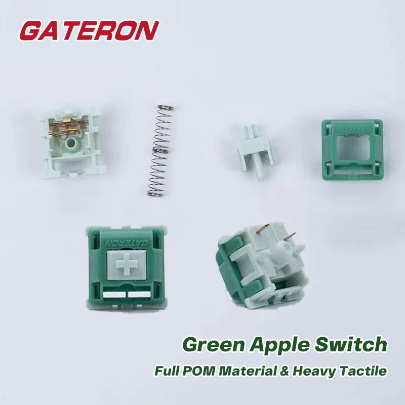

GATERON Green Apple Switch Full POM Heavy Tactile Switch Plug in 5 Pin 62g DIY Hotswap Gaming Mechanical Keyboard