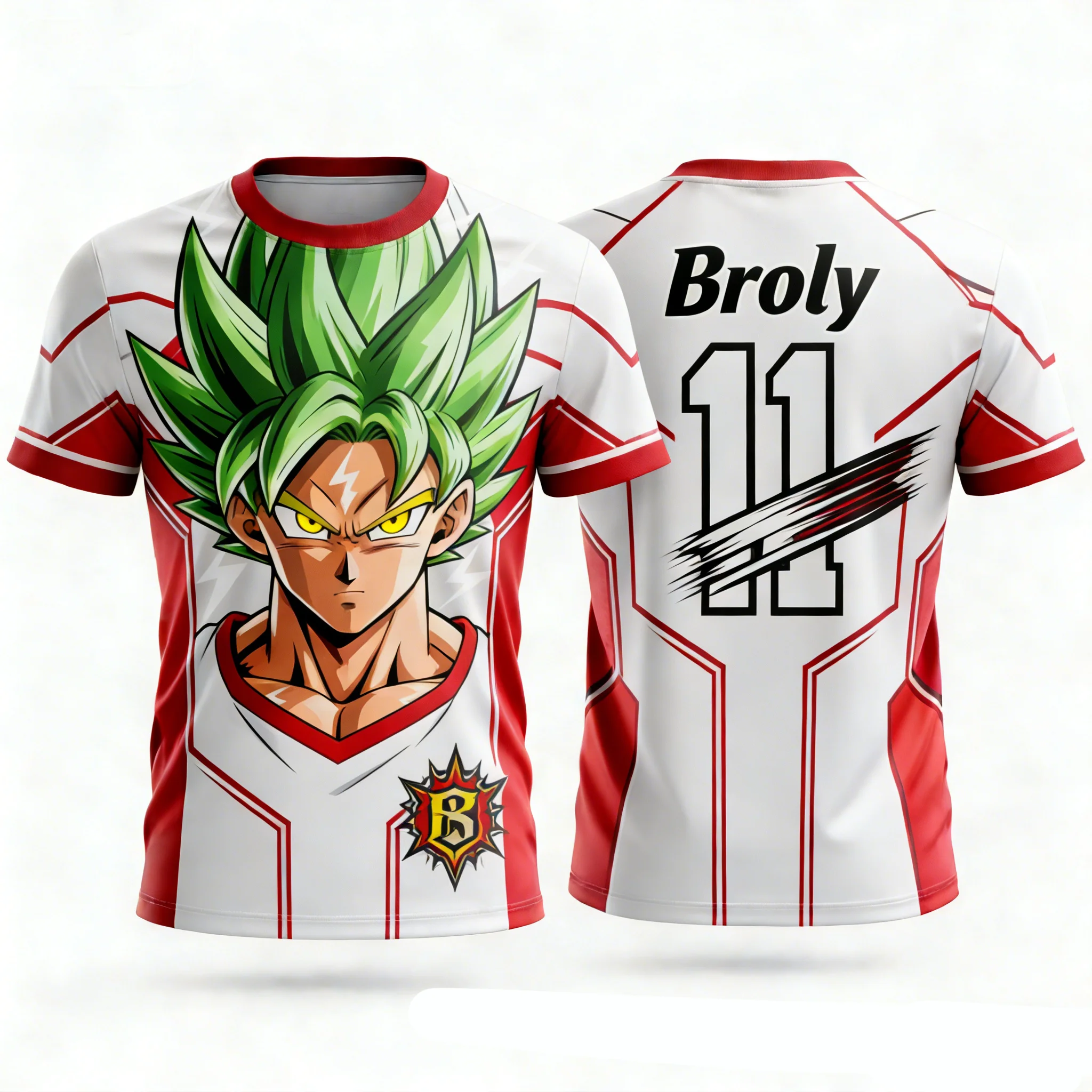 2026 Adult New Series Men's "Dragon Ball" Pattern 3D Printed Anime Style Children's Football Specialized Sports Shirt Breathable