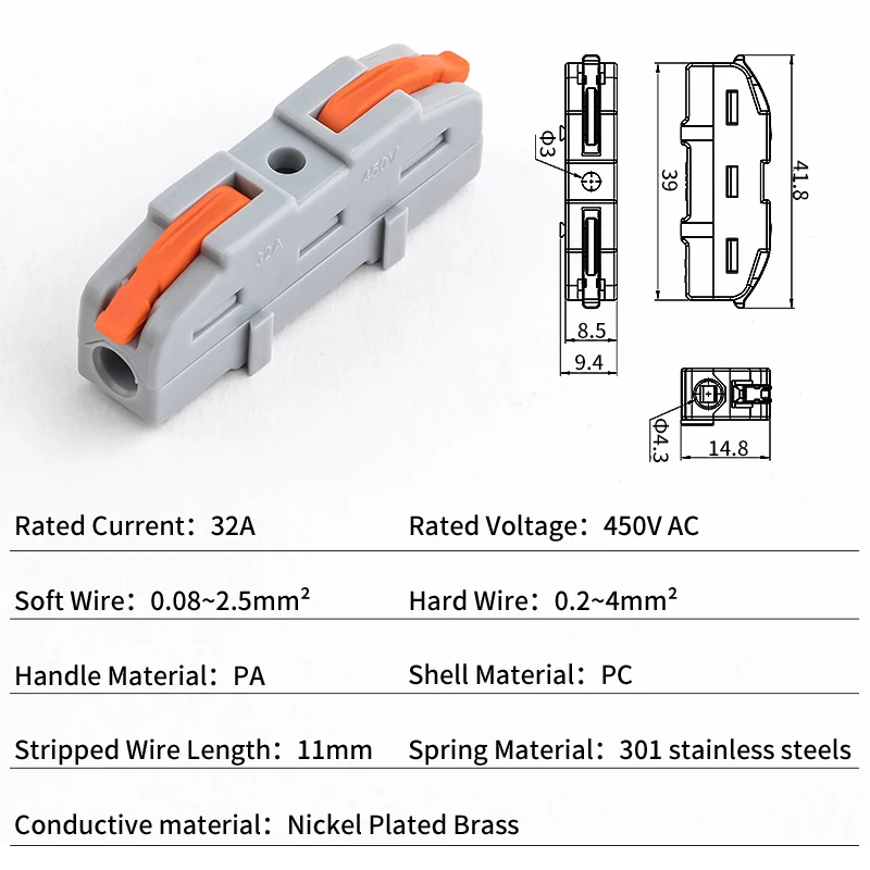 JINH 10 قطعة CMK 401 الربط السريع متعدد بعقب سلك موصل العالمي المدمجة موصل الصحافة كتل طرفية المنزل
