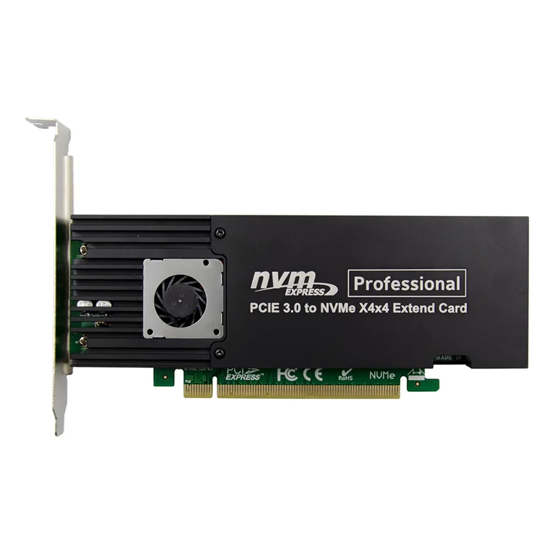 AY14 -Pcie X16 ASM2824 To 4 Port M.2 Nvme SSD Adapter Expansion Card Quad Mkey Nvme To Pci-E Converter