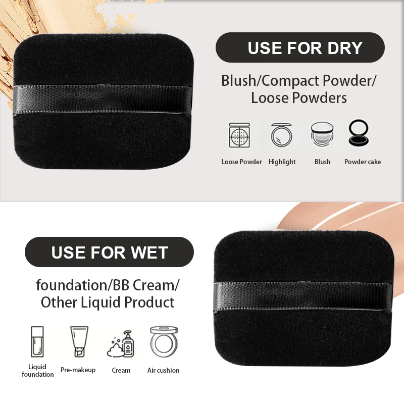 8 قطع من الخلاطات الإسفنجية المربعة الملونة للاستخدام المنزلي أو السفر