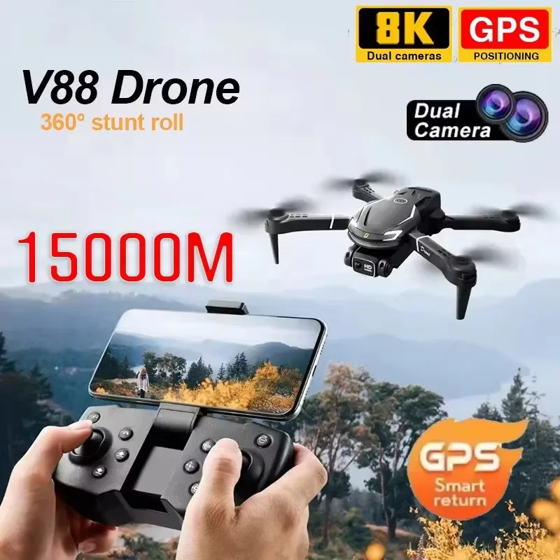 V88 Drone 8K Professional HD Aerial Dual-Camera 5GGPS Obstacle Avoidance Drone Quadcopter Toy UAV 9000M Free Shipping Drone gift
