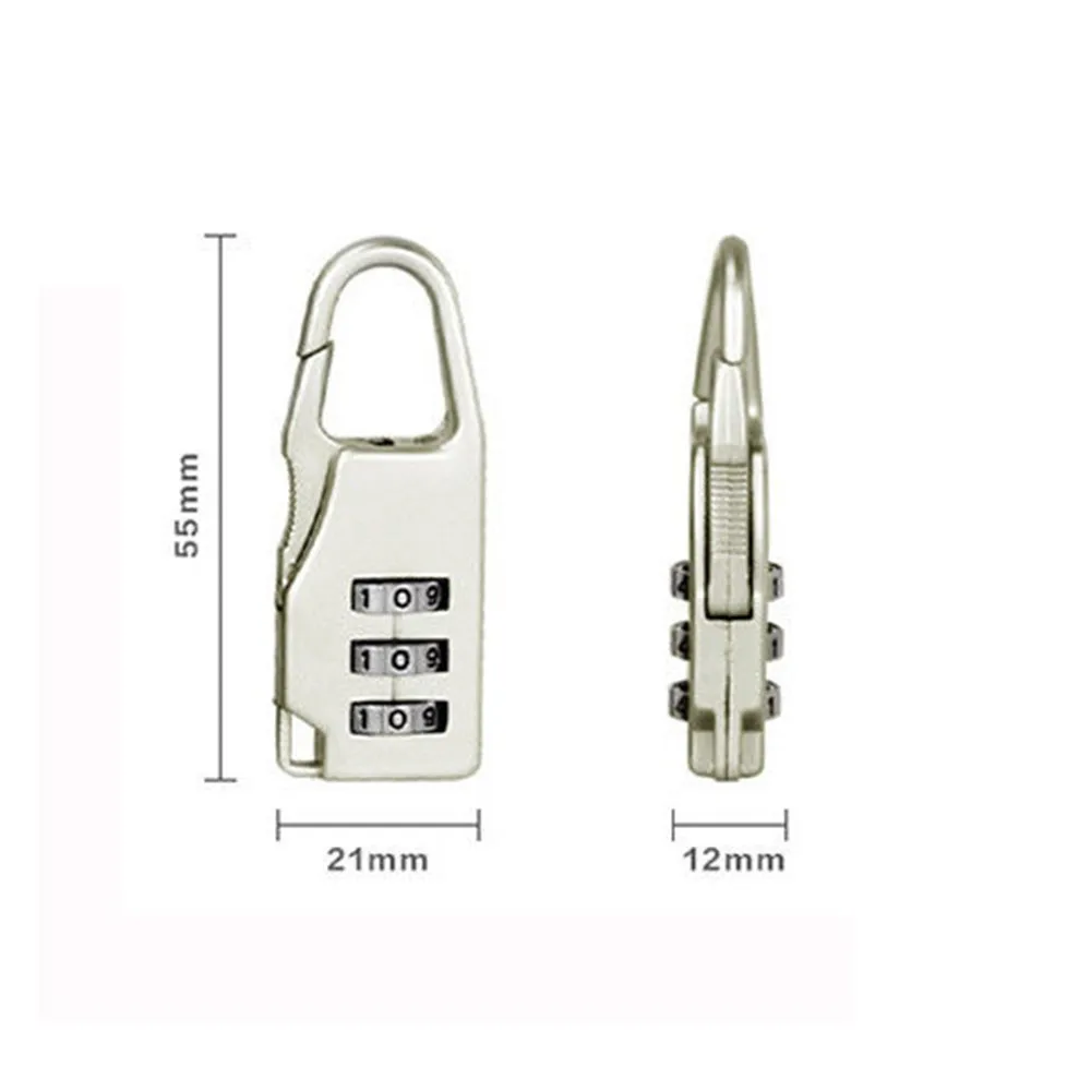 Mini Dial candado de combinación de contraseña de 3 dígitos candado de seguridad de viaje para equipaje candado bolsa de cuaderno candado antirrobo