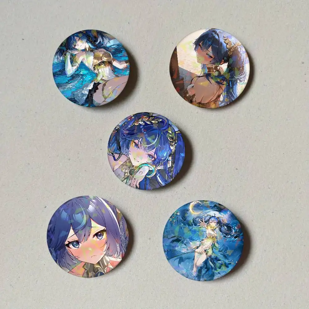 

Игра Wuthering Wave Iuno, круглый лазерный значок, брошь, одежда, аксессуары для рюкзака, украшение на лацкан, подарок