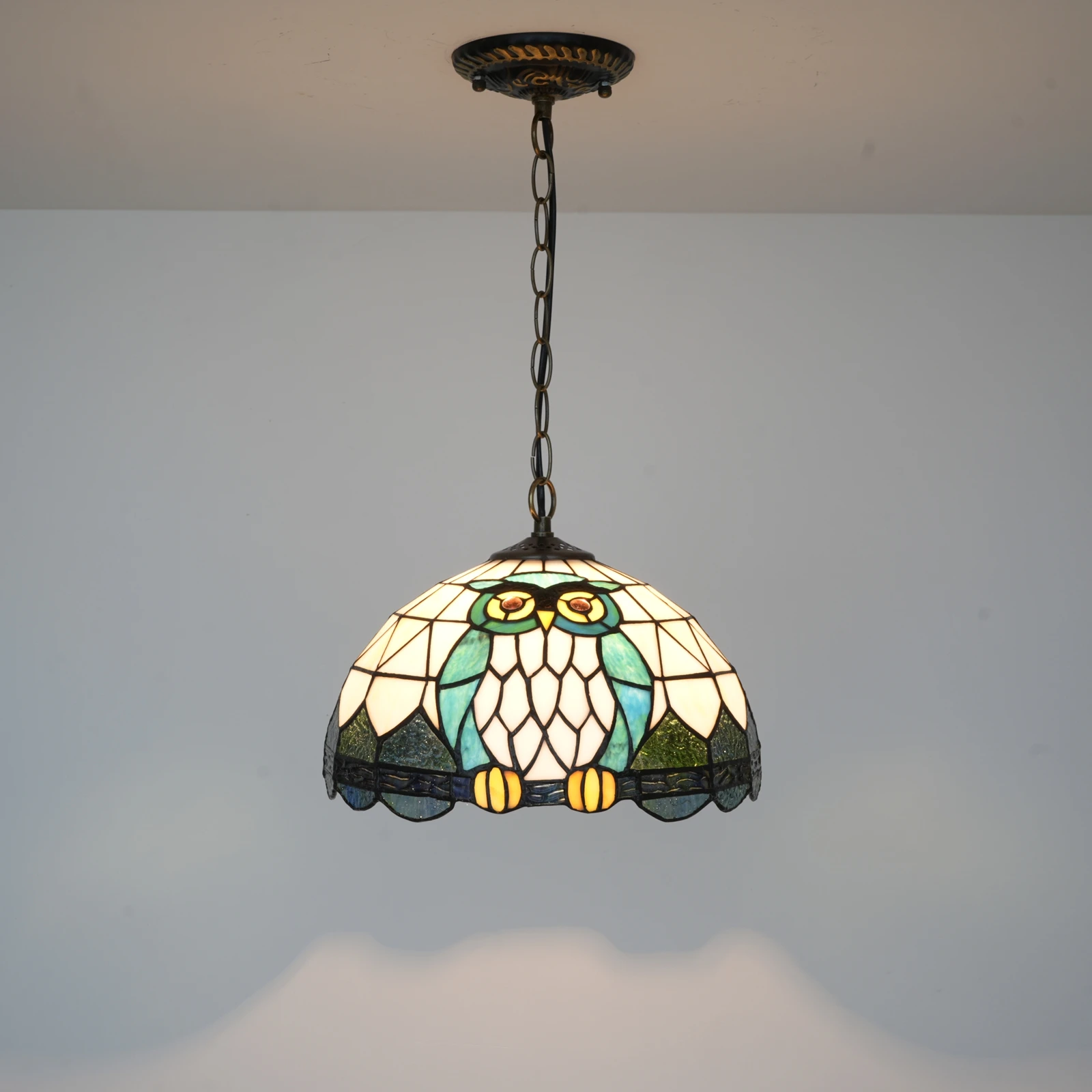 Tiffany stained Glass Pendant lamp Modern animal Kitchen Island Pendant Light Fixture Hanging Ceiling for Living Room Restaurant