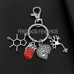 Psychological Keychain for Men Psychology Key Holder for Keys Medical Brain Key Chains House for Cardiology Doctors