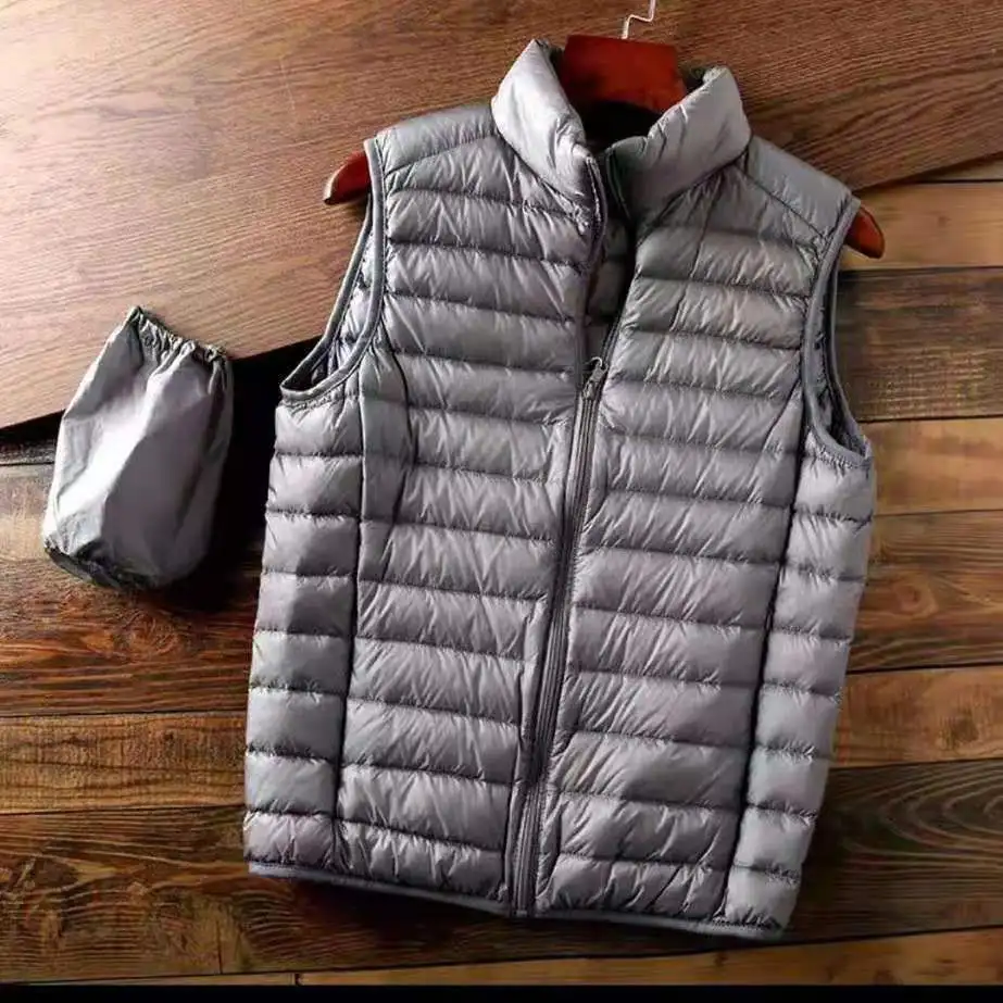 Light and Thin Down Jacket Men\'s Vest Casual Warm Loose Inside and Outside Wear Autumn and Winter Basic Vest Mens Jacket