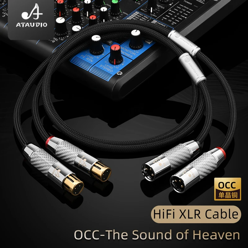 ATAUDIO Balanced XLR Cable Hi-end OCC Core HiFi Audio Cable for Microphone Sound Gold Plated Plug  Amplifiers 2XLR Cord