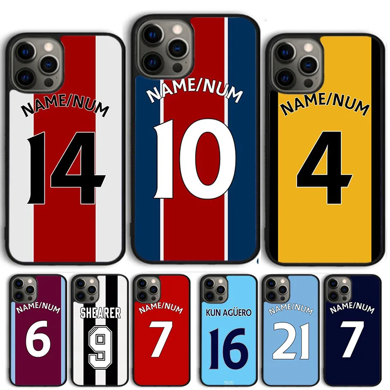 Football Player Number Name Phone Case Cover For iPhone 17 Air 15 16 11 13 14 Pro Max 12 Plus Max Fundas