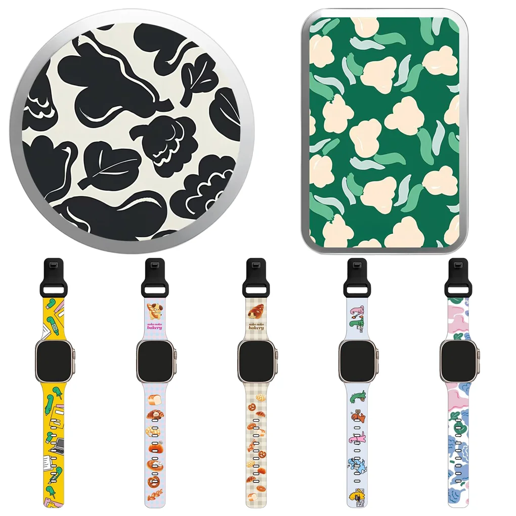 

Black Green Flowers Plants Magnetic Grip Card Holder Phone Stand for IPhone Holder Mount Support for Galaxy Phone Accessories