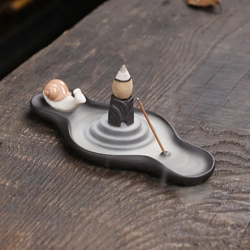1pc, Water Ripple 3in1 Incense Stick Holder Incense Cones Holder Set for Meditation Room, Home, Yoga, Office (Without Incense）