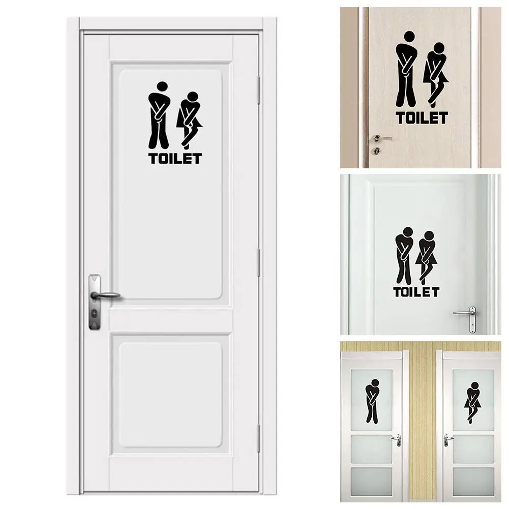 Creative Funny Toilet Wall and Door Adesivos, Decoração Do Banheiro, Decalques Impermeáveis, Papel De Parede De Vinil, Cartaz, Home Decor, O E0O8