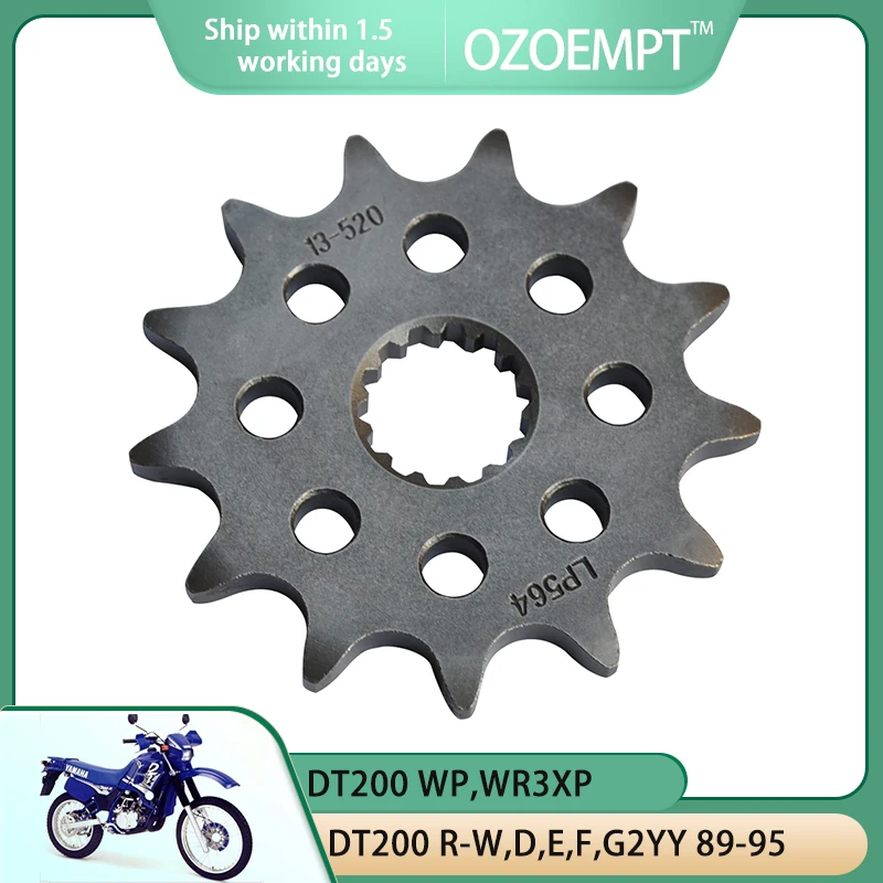 OZOEMPT 520-13T Motorcycle Front Sprocket Apply to WR200 R B,D,E XVS125 Drag Star  DT200 R-W,D,E,F,G2YY DT200 WP,WR3XP  WR125  