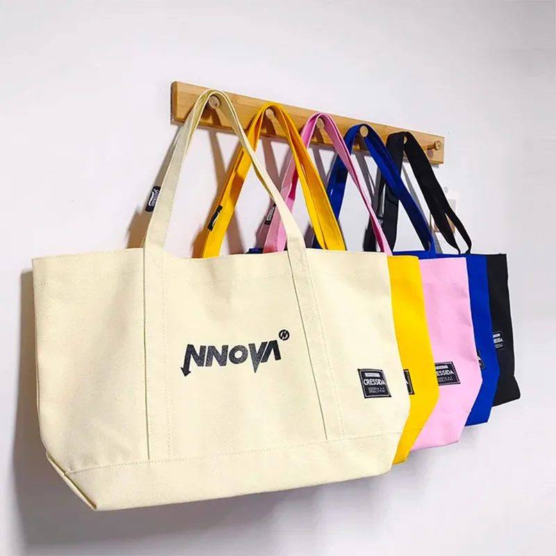 

Wholesale Custom 10pcs_Lot Reusable Cotton Grocery Shopping Bags Printed logo High capacity Canvas Tote Bag