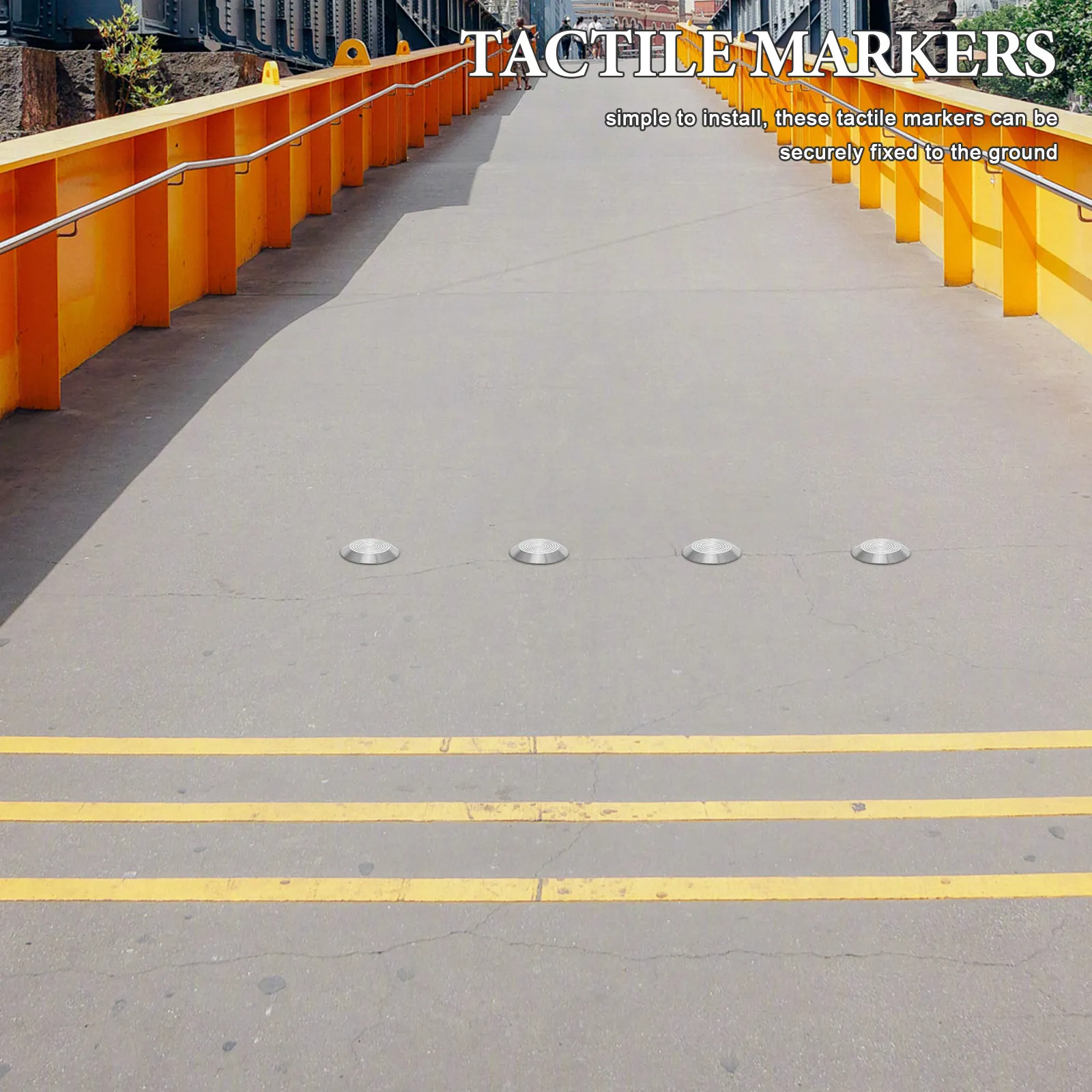 10Pcs Stainless Steel Tactile Sensory Studs Blind Road Paving Nails High Visibility Nonslip Walkway Sidewalk Markers for Public