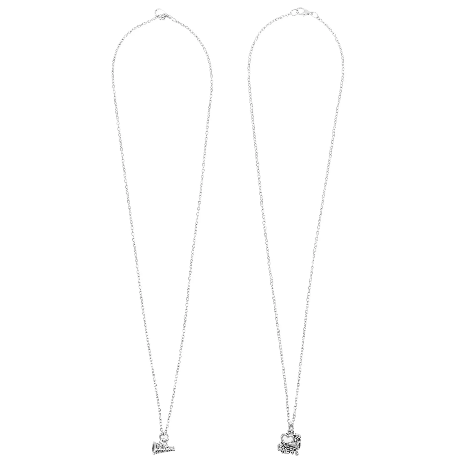 

2Pcs Cheer Necklace Set Cute Megaphone Pendant Cheerleading Jewelry for Teens Lightweight Sport Team Spirit Accessory