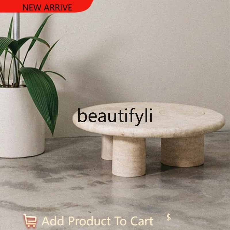 

Round yellow cave stone coffee table, small apartment living room coffee table short table G1218