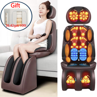 Upgrade Electric Full Body Massage Chair Neck Back Waist Massage Cushion Heat Vibrate Kneading Leg Massage Pad Seat Relaxation