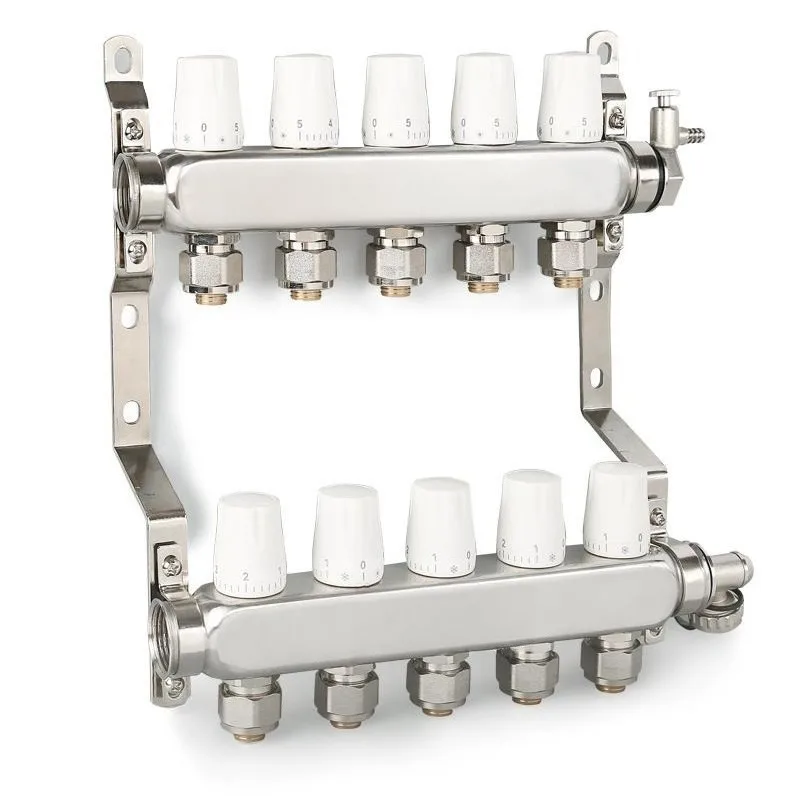 Stainless steel large flow water separator, floor heating household geothermal heating valve accessories