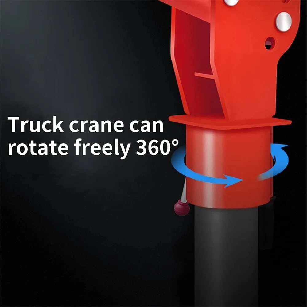 Crane New 1100lb Folding Dismountable Truck-Mounted Crane, with Electric Winch 3500 lb 12V, Painted Steel Pickup Truck Jib Crane