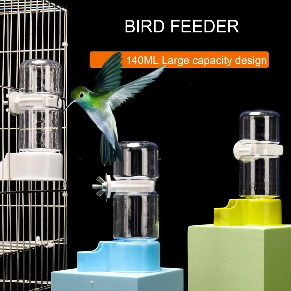 140ML Bird Water Feeder Automatic Parrot Food Dispenser with Control Bird Feeder Parrot Pet Water Dispenser for Cage