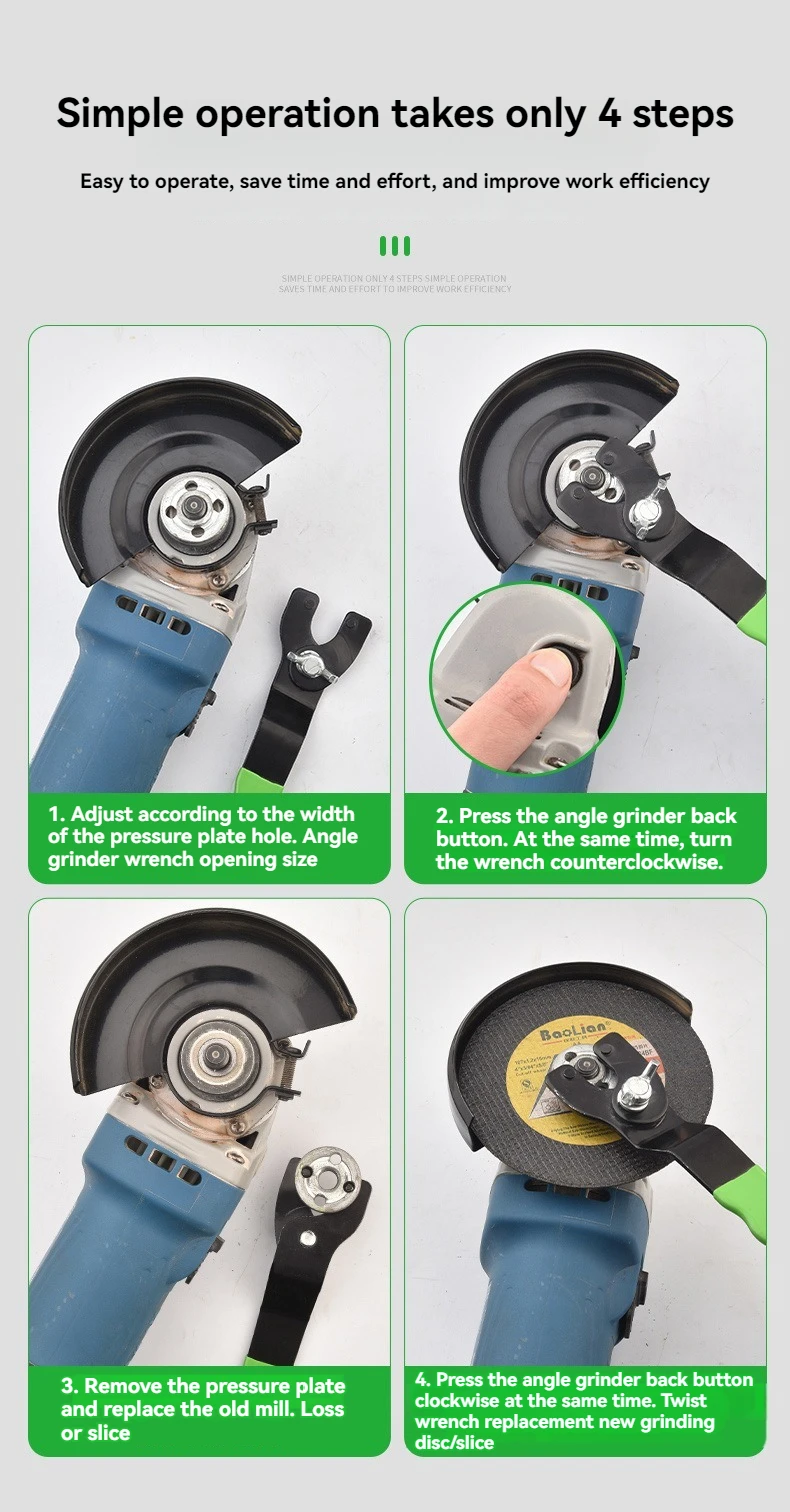 10-46mm verstellbarer Winkels chl eifer Schraubens chl üssel Demontage Drehmoments chl üssel umwickelt Gummi griff zum Ersetzen von Schleif scheiben Handwerkzeuge – Detail 7