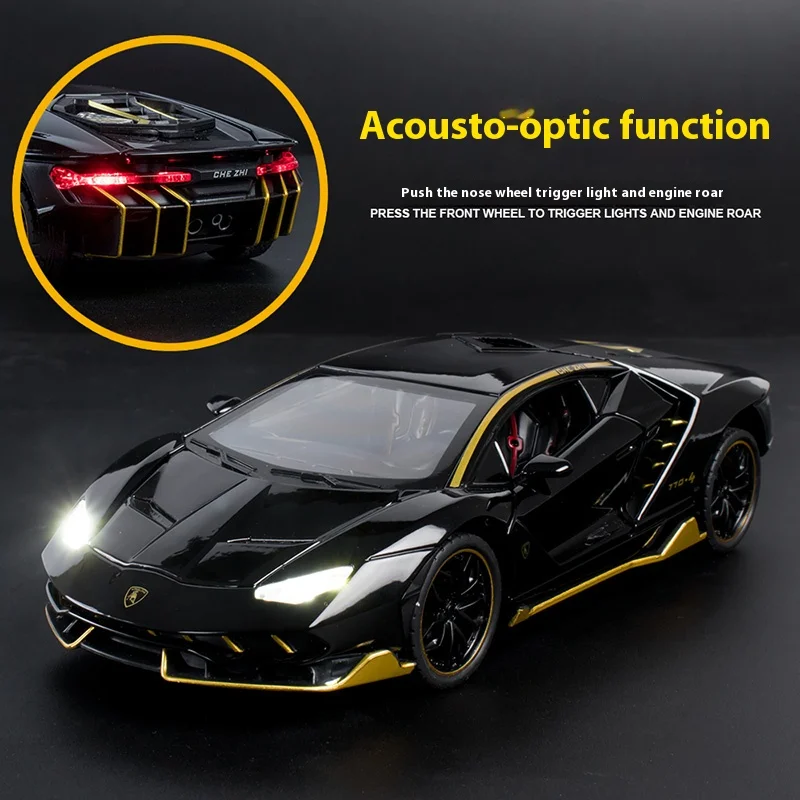 1:24 Lamborghini LP770-4 Super Muscular Sports Car Alloy Metal Diecast Car Model Collection of Hobby Decorative Ornaments Gift