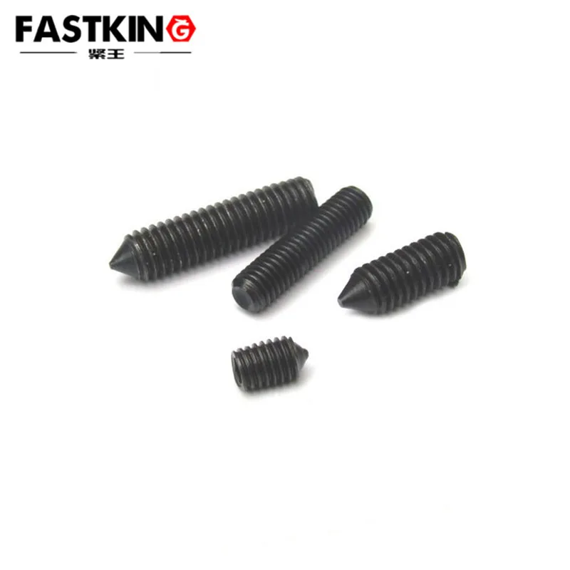 50Pcs/Bag DIN914 Grade 12.9 M2,M2.5,M3,M4 *L=3,4,5~20 black oxide cone point set grub screw