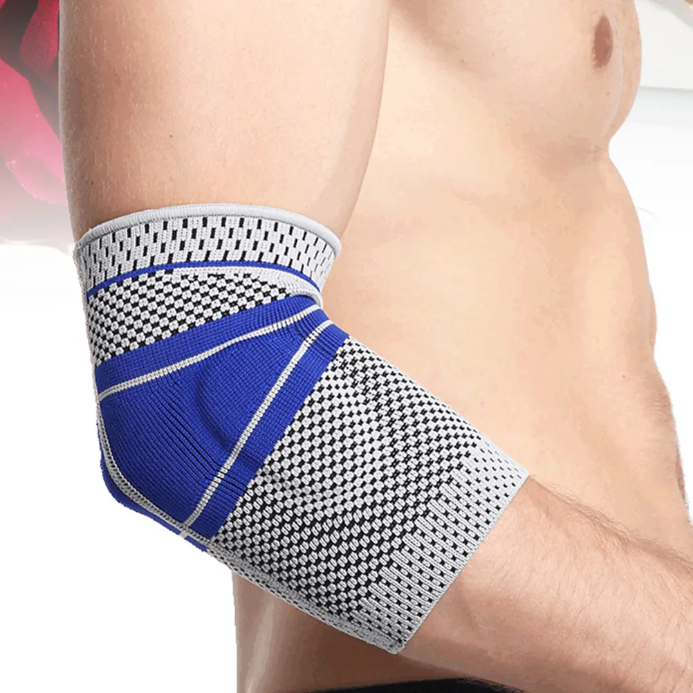 

Single Compression Sports Elbow Guard Sleeve Breathable Protective Elbow Pads for Men Women Basketball Gym Fitness Grey Size S