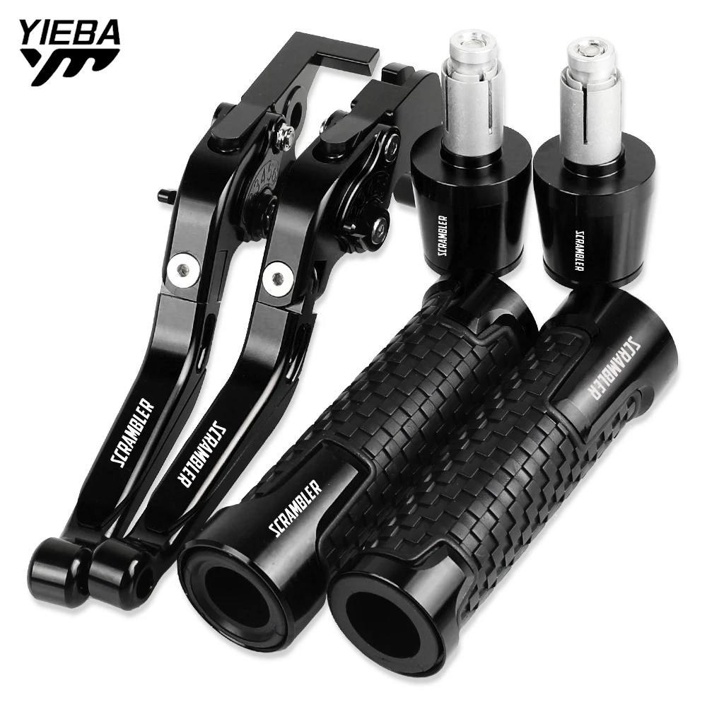 

Scrambler Motorcycle Aluminum Adjustable Extendable Brake Clutch Levers Handlebar Hand Grips ends For DUCATI ScRambleR 2015 2016