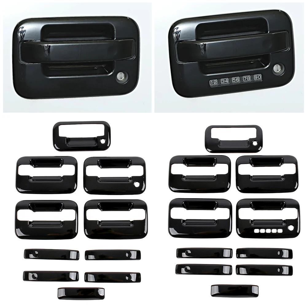 for Ford F-150 F150 2004-2013 Glossy Piano Black Exterior Door Handle Cover Trim Anti Scratch Protect Cap Refit Decor Sticker