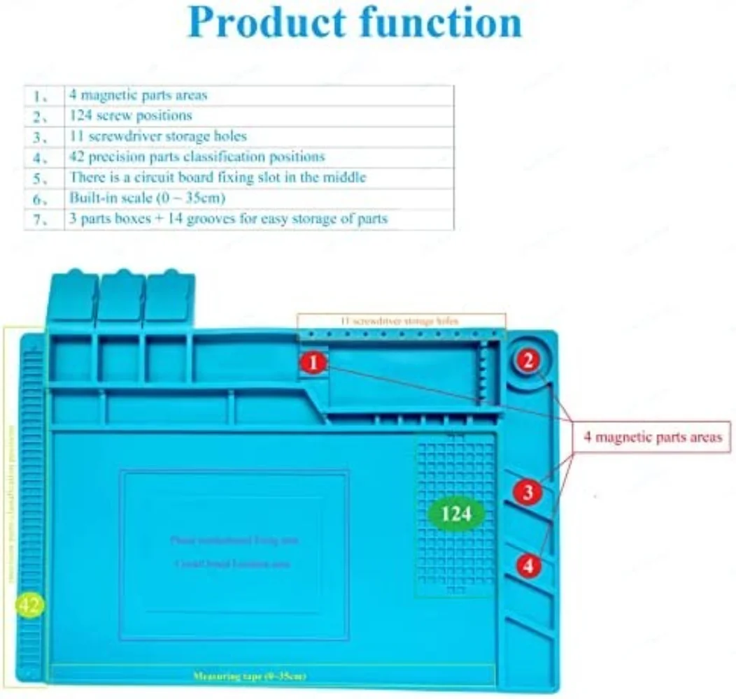 Silicone Soldering Mat ESD Antistatic Heat Insulation Motherboard Electronics Phone Repair Maintenance Working Platform Pad