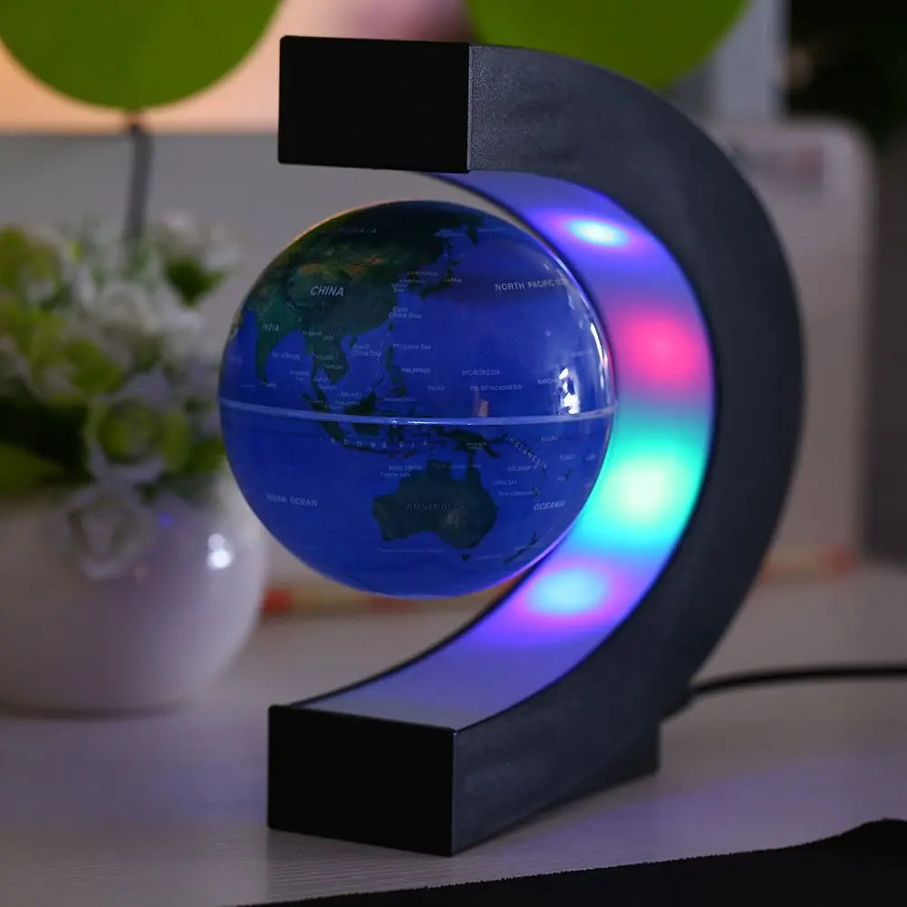 Magnetic Floating Levitation Globe LED World Map Novelty Home Decor Products Electronic Antigravity Lamp Ball Light