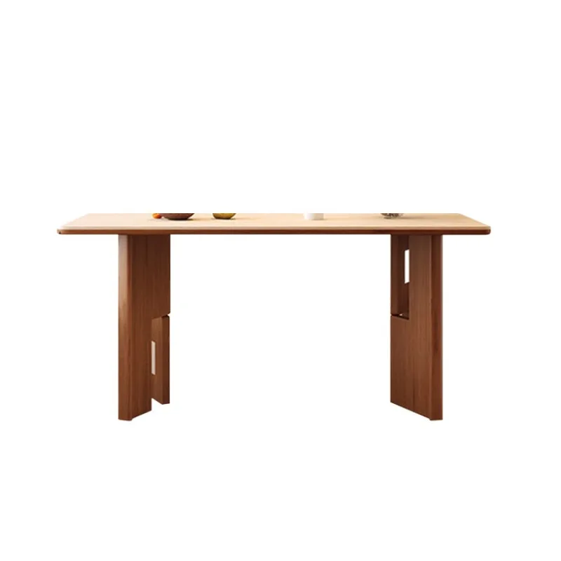 Medieval travertine rock slab dining table French retro rectangular medieval dining table