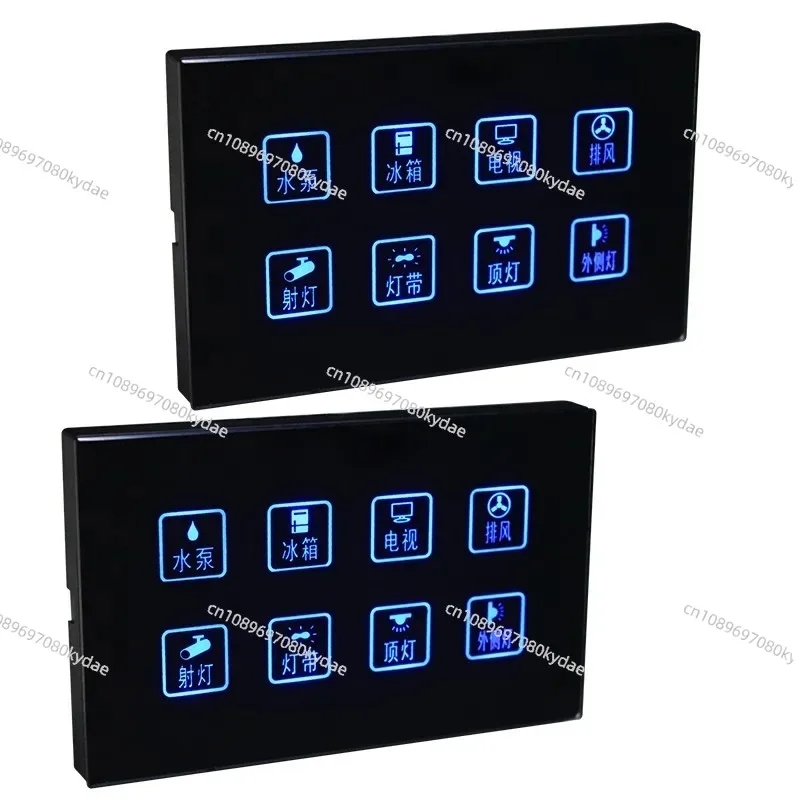 8-Channel RV Touchscreen Panel Vehicle Electrical System Control Bluetooth Mobile App Circuit Protection