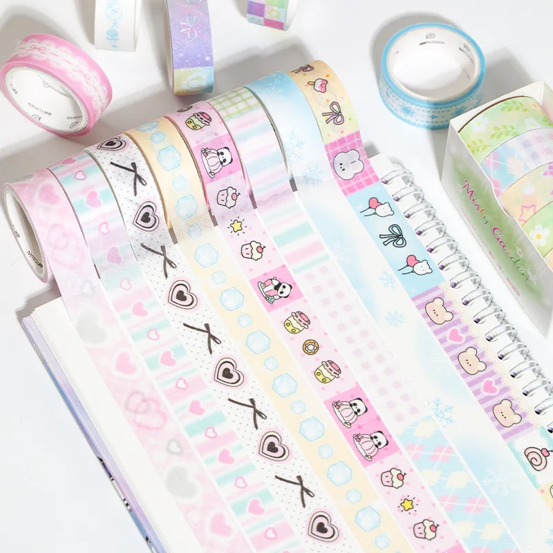 

5Rolls/Set Korean Fine Flash Washi Tape Set Dream Selling Galaxy Cute Girl Sticker Handbook DIY Material Loop Stickers