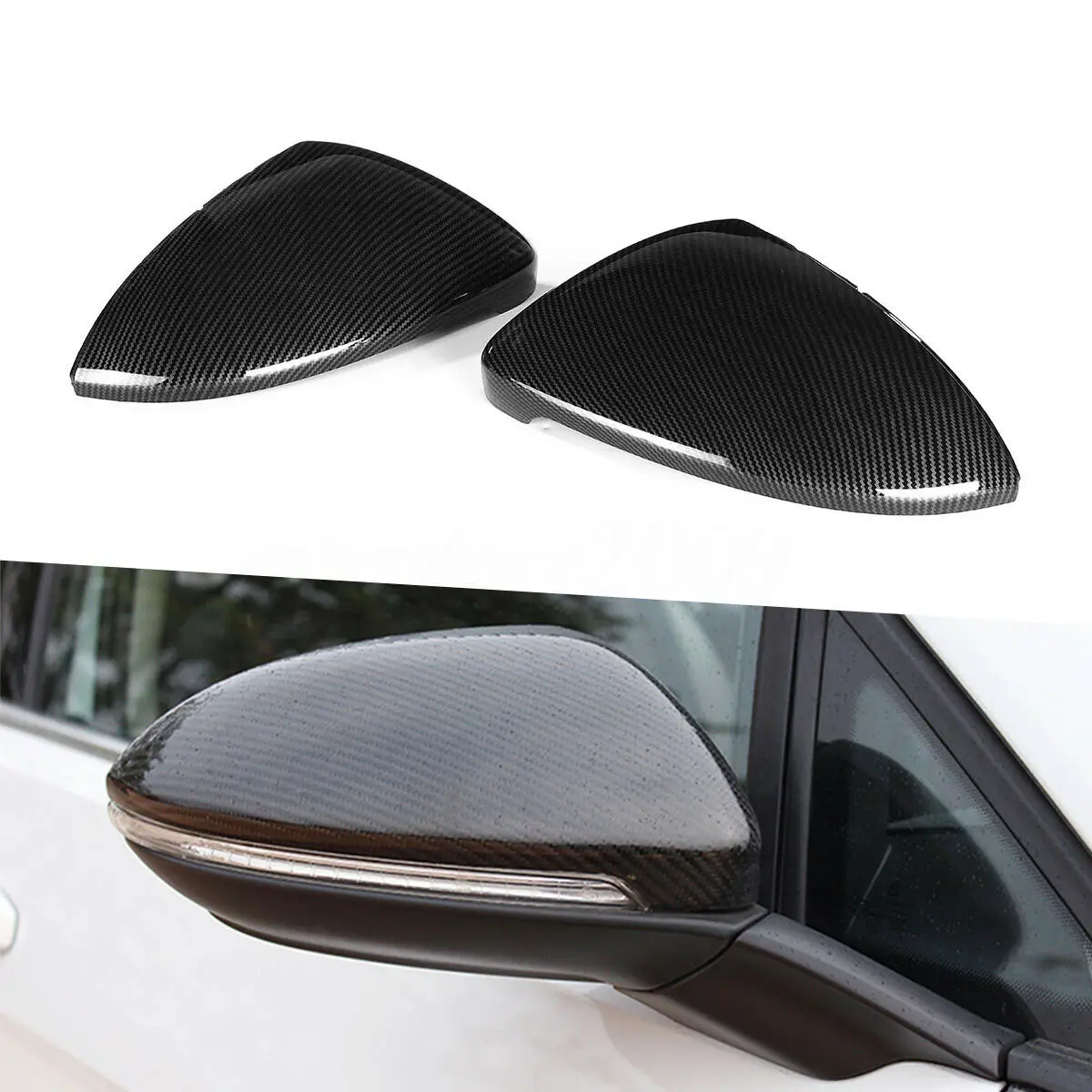 Ersatz Rückspiegel Abdeckung Gehäuse Für VW Golf 7 MK7 GTI 2014-18 Schwarz/Weiß/Carbon Seite flügel Spiegel Kappe Auto Zubehör – Detail 12