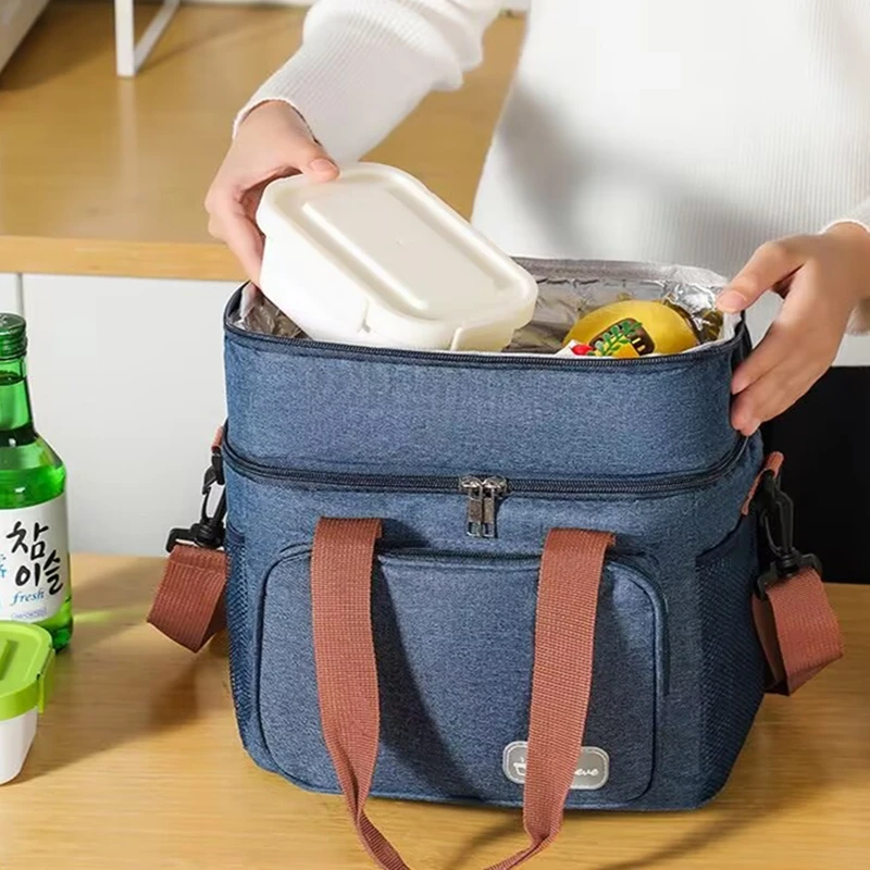 

Portable Cooler Bag Insulated Soft Cooler Cooling Tote Lunch Box for 13.5L Large Capacity Cooling Box for Hiking Camping Oxford