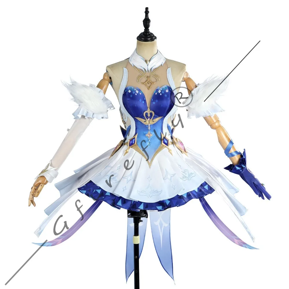 Genshin Impact Odette Cosplay Costume Elegant Ballet Dress Headpiece Accessories Full Set Adult Women Halloween Comic Con Outfit