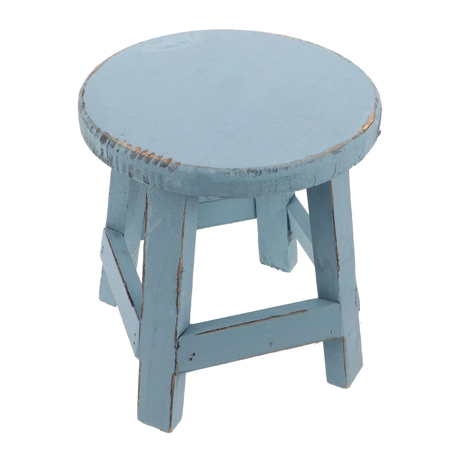 Garden Stool Decorative Outdoor Round Solid Wood Mini Flower Pot Stand Stool 18Cm Height Riser Small Wooden Plant Display Stand