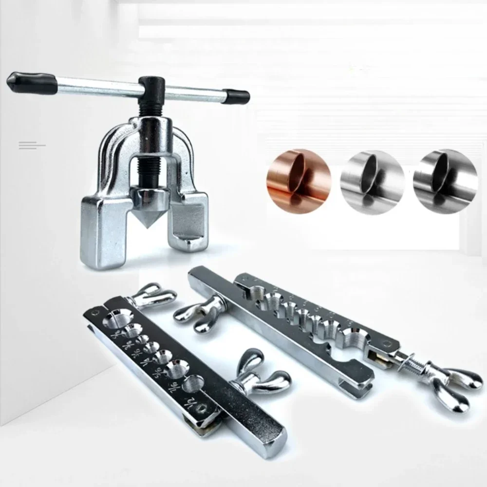 

LCopper Tube Expander 45 Degree Brake Pipe Flare Tool Kit With Additional Adapters For Reaming Copper Tubes And Other Pipes